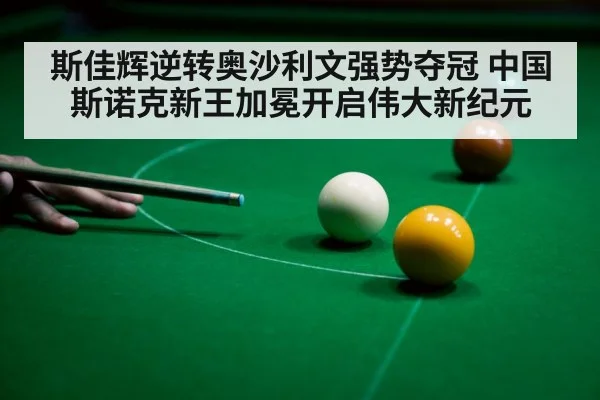 斯佳辉逆转奥沙利文强势夺冠 中国斯诺克新王加冕开启伟大新纪元